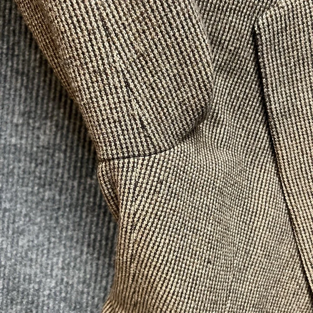 Polo Ralph Lauren Tweed Blazer Jacket Mens Size 40‎ Reg Brown Made In USA
